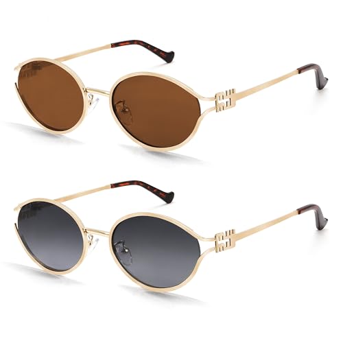 BOTEN Retro Oval Sunglasses for Women Men Small 90s Sun