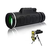 Telescopio monocular Impermeable 40x60 con Soporte para teléfono Inteligente, Alcance monocular Bak4 Prism HD de Alta Potencia para Adultos, Aves, observación de Vida Silvestre, Senderismo, Concierto