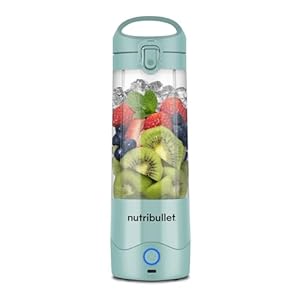 nutribullet Portable Blender in Light Blue - Powerful Extractor Blade, 475ml Cup, To-Go Lid, USB-C Charging Cable & User Guide - Delivers 15+ Blending Cycles - Healthy Shakes On The Move
