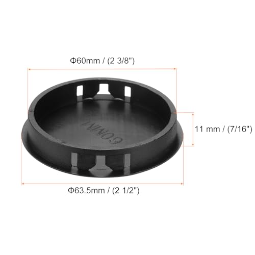 Image of MECCANIXITY 64PCS 60mm /2.36 inch Black Plastic Hole Plugs, Flush Type Panel Hole Plugs Insert End Caps for Locking Hole Tubes Furniture Cabinet