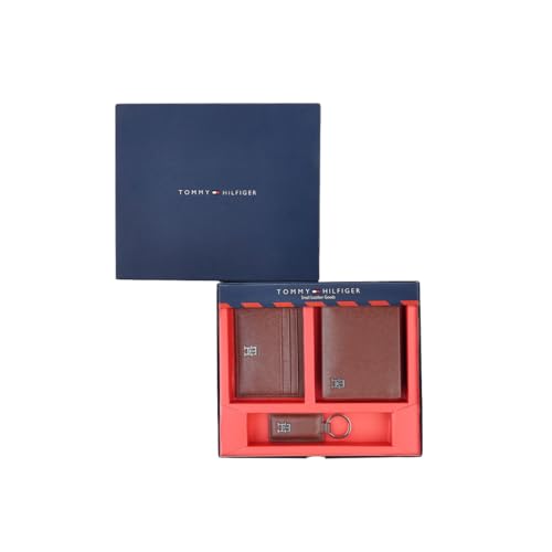 Image of Tommy Hilfiger Amadeus Men Gift Set | Tan | Wallet & Card Holder | Keyfob | Casual