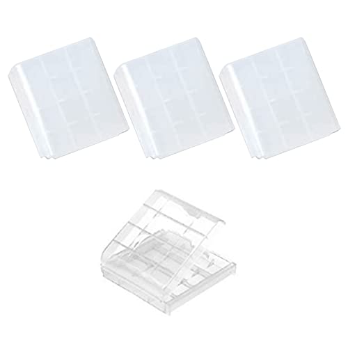 3Pcs AA/AAA Cell Battery Storage Case Holder Box,Clear Plastic Cell Battery Storage Case Holder Box,Battery Case Hard Plastic Batteries Storage Boxes for AA AAA Batteries and Rechargeable Batteries