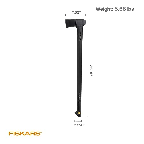 Image of Fiskars 36 inch Super Splitting Axe, Wood Splitter for Medium to Large Size Logs, with Shock-Absorbing FiberComp Handle, Lawn and Garden Tool, 6 pounds, Black