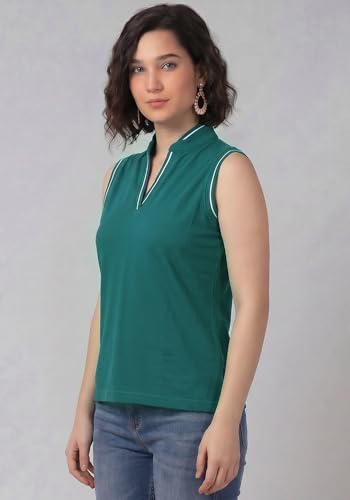 Image of Wear Your Opinion Mandarin Collar Sleeveless T Shirt for Women Top