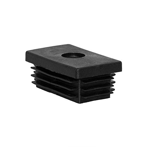 Image of Flyshop Black M8 Threaded Tube End Plastic Rectangle Blanking Caps | 30 mm x 50 mm, 4 Pcs
