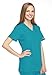 Cherokee Women's Workwear Scrubs Tie Back Mock Wrap Tunic, Teal Blue, Large