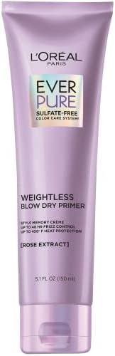 L'Oreal Paris Blow Dry Primer for 48 HR Frizz Control, Sulfate Free, EverPure 5.1 fl oz