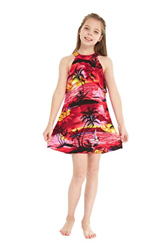 Image of Hawaii Hangover Family Matching Hawaiian Clothes, Sunset Red | Family matching Hawaiian outfits, Sunset Red, lightweight rayon, machine washable, tropical floral print, luaus, cruises