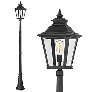 Outdoor Lamp Post Light, Waterproof Outdoor Classic Street Lights with Clear Glass for Backyard, Patio, Garden, Lawn, Pathway, Driveway