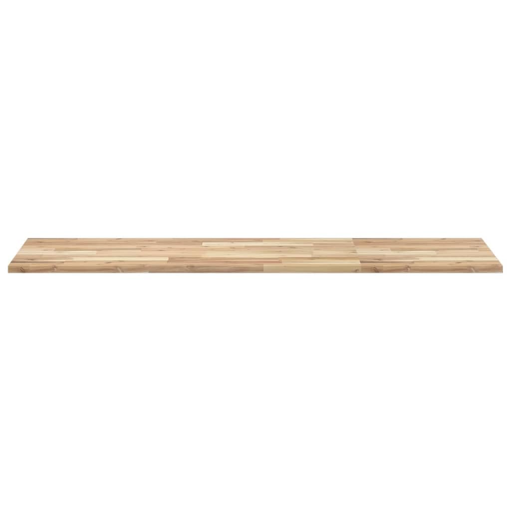 Piano lavabo non trattato, 160 x 50 x 2 cm, in legno massello di acacia, ripiano da bagno, mensola rustica, per bagno, cucina e banco da lavoro, rettangolare