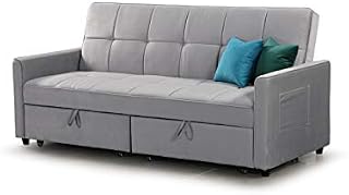 Honeypot - Sofabed - Elegance - 3 Seater - Large Sofabed - Plush Grey, Plush Marine, Plush Teal - Plush Fabric (Plush Grey)