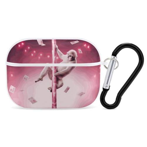 Monkey on Pole Whiskey Design Case Compatible with AirPod Pro Case 2019 with Keychain Shockproof Protective