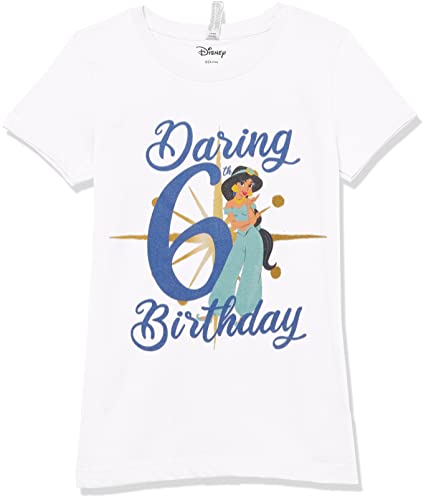 Disney Girl's Jasmine Sixth Birthday T-Shirt