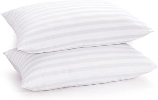 British Home Bedding Premium Bounce Back Pillows Optimum Quality Hollow Fibre Pillows (4 Count (Pack of 1), White)