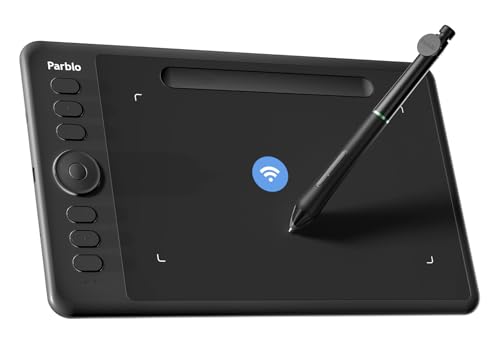 Image of Parblo Intangbo SW Wireless Drawing Tablet,7x4 inch,6 Customized Keys, Digital Graphics Tablets with 16384 Pressure Levels, S01 Battery-Free Stylus Compatible with Windows /Mac /Android-Black