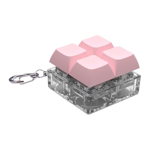 Weqizuerqi キーボード キーホルダーおもちゃ、キーホルダー そわそわおもちゃ、4ボタンキーボード キーホルダー感覚おもちゃ、キーボード フィジェット クリッカー キーチェーン、シャフトテスターリラックスボタン指おもちゃ、指先おもちゃ、キーボードボ