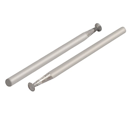 Aexit 3mm Dia Buffing & Polishing Accessories Head 600 Grit Mandrel Mounted Points Grinding Bits Silver Polishing Bonnets Tone 2pcs