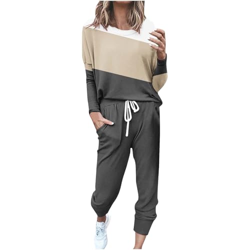 Sudadera de manga larga y pantalón en bloques de color para un estilo único