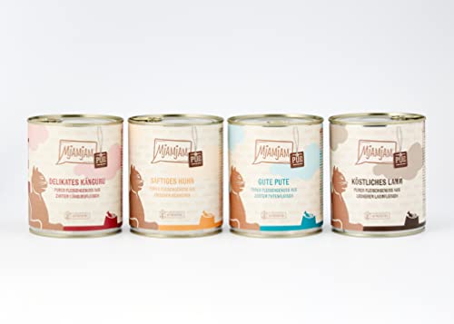 MjAMjAM - Premium Nassfutter für Katzen - Mixpaket V - Purer Fleischgenuss, 6er Pack (6 x 800 g), getreidefrei mit extra viel Fleisch,Fleischig
