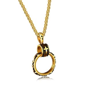 Cross Eternal Ring Pendant Necklace Stainless Steel Pendant Necklace for Men Women Best Friend Necklaces