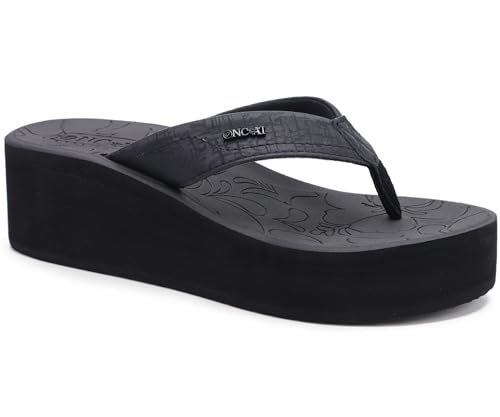 ONCAI Women's Platform Wedge Flip Flops Trendy Dressy Womans