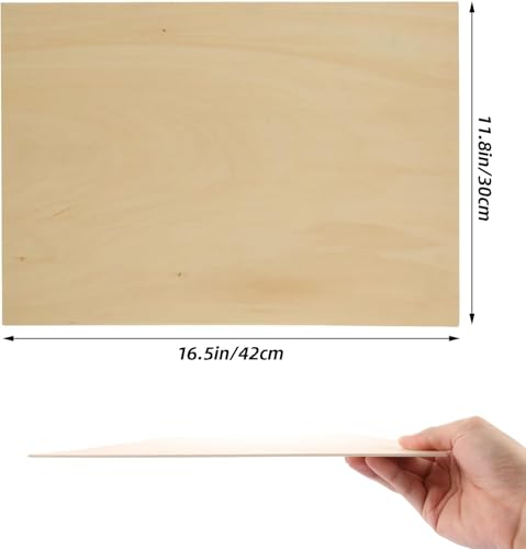 Miniatura 2 de Shuess 12 Unidades De Madera Contrachapada, Placa De Madera 420 X 300 X 1,5 Mm, Placas De Madera Contrachapada De 1,5 Mm, Madera Sin Tratar, Madera De Tilo, Aglomerado Para Manualidades, Modelismo,
