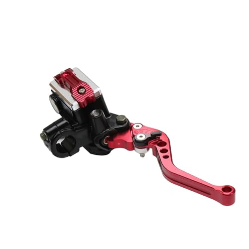 Freno hidráulico universal de moto 22mm con depósito y protector rojo derecho 2