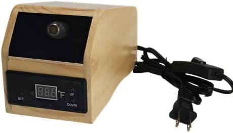 Pitara Herb Aromatherapy Diffuser with Ceramic Heating System – Diffuse All Kinds of Herbs – Diffuser with Adjustable Temperature – Digital LED Screen for Temperature with Red Light - Wood