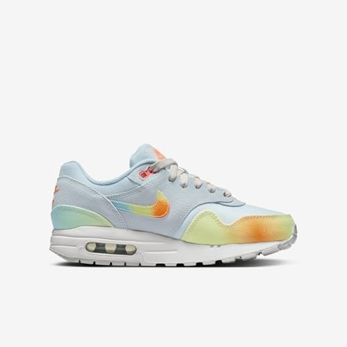Nike Air Max 1 Big Kids' Shoes (HF4788-474, Glacier Blue/White/Light Lemon Twist/Total Orange) Size 73