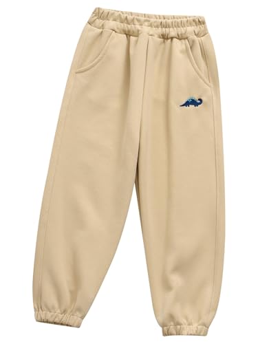 YiZYiF Kids Boys Girls Fashion Sweatpants Babys Casual Mid Waist Elastic Waistband Dinosaur Embroidery Pants4