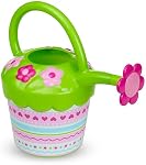 Melissa & Doug Sunny Patch Pretty Petals Flower Watering Can - Pretend Play ToyChild Watering Can, Kids Gardening Set for Ages 3+