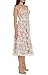Dress the Population Womens Tahani Plunge Neckline Fit and Flare Midi, White/Nude, Medium US