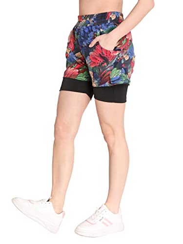 Image of CHKOKKO Gym Shorts for Women Workout Sports Running Quick Dry Fit Double Layer Inner Compression with Pockets Breathable Lightweight Wear