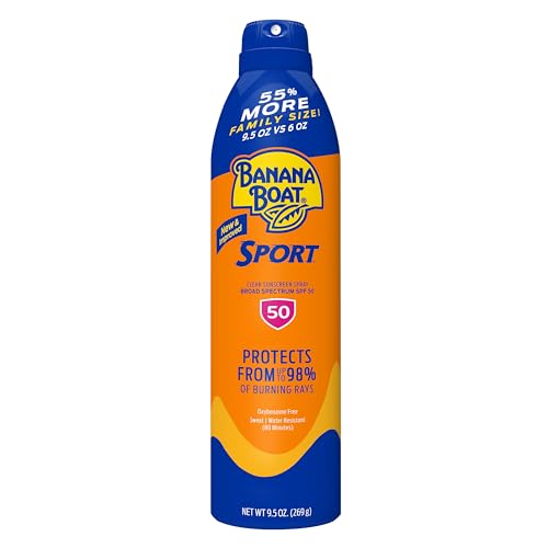 Banana Boat Sunscreen Ultra Mist Sport Performance Broad Spectrum Sun Care Sunscreen Spray - SPF 50, 9.5 Ounce