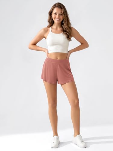 Image of ODODOS 2-Pack Ultra-Soft Modal Lounge Shorts for Women - Lightweight & Breathable Sleepwear, 3 inch Inseam