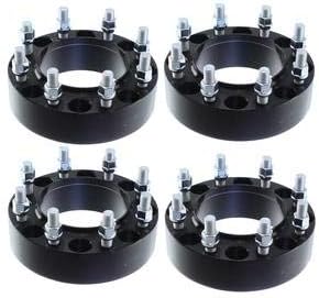 4 Qty 8x170 2" Black Hubcentric Wheel Spacer Adapters CB: 124.9mm Studs: 14x1.5 Fits/Compatible with Ford Excursion F250 F350 Super Duty