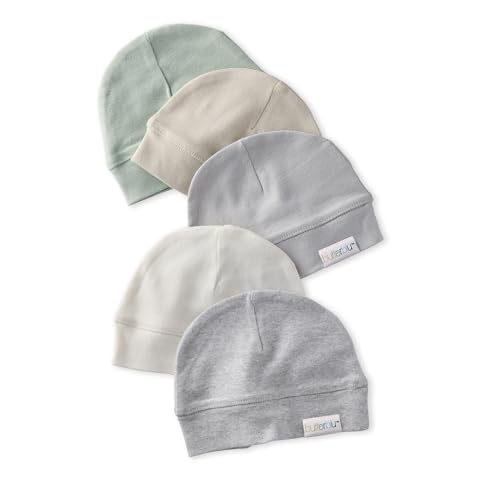 Image of Charlie 5-Pack Baby Hats 100% Organic Cotton Baby Beanies for Newborn, Infant, and Baby Girls, Boys, Unisex