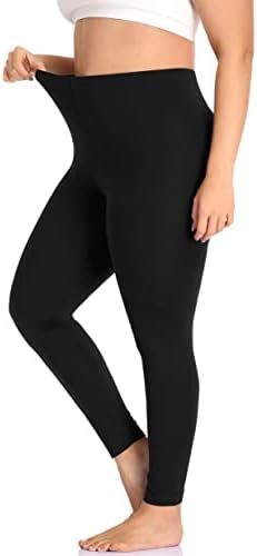 Cheapestbuy Women’s Plus Size Stretchy Leggings Soft Full Length Leggings High Waist Lightweight Basic Yoga Tights Pants