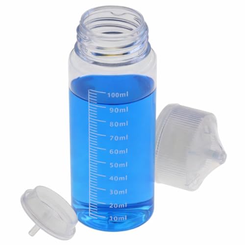 DIY-24H Leerflaschen 120ml mit Messskala Liquidflasche leer Flasche PET Bottle Droper Skala (Weiß 120ml - 5 Stück)