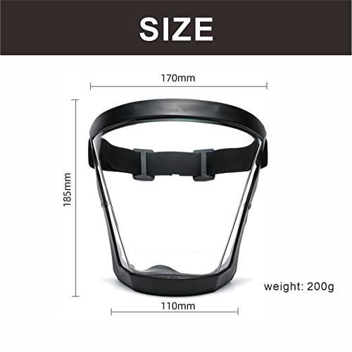 Linfon Super Protective Face Shield,Anti Fog Mask,Adult Clear Face Shield,Plastic Face Mask (Black Shield) #TOP1