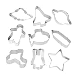 AUTSUPPL 9 Pezzi Stampi per Biscotti in Acciaio per Dolci Tema Spazio Resistenti e Riutilizzabili Facili da Pulire Adatti a Adulti per Decorazioni Torte Spaziali