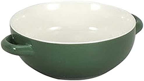Set of 10, Western Pottery Single Item, Green Two-Handed Soup (Ka) [16.5 x 13.2 x 5.2 cm 500cc] [Restaurant Hotel/Ryokan Japanese Tableware, Restaurant Commercial Use, Tableware