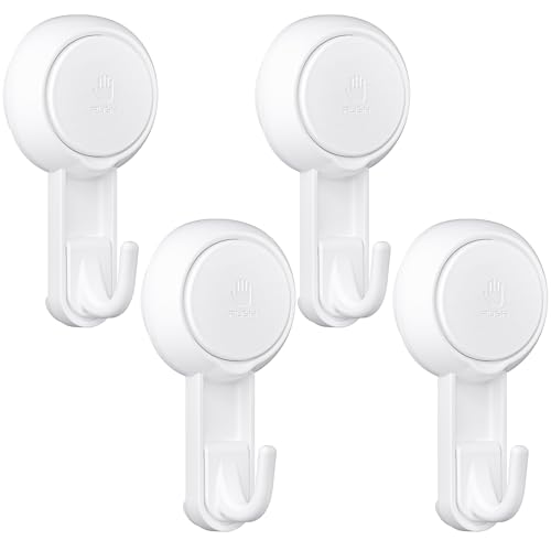 Elegear Mini Suction Cup Hooks, 4 Pack Waterproof Reusable Vacuum Shower Hanger for Loofah, Bathroom & Kitchen by Elegear - Used condition - US$12.02