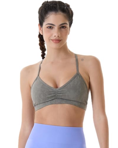 Image of AUROLA Mercury Workout Sports Bras Women Athletic Removable Padded Backless Strapy Minimal Crop Top