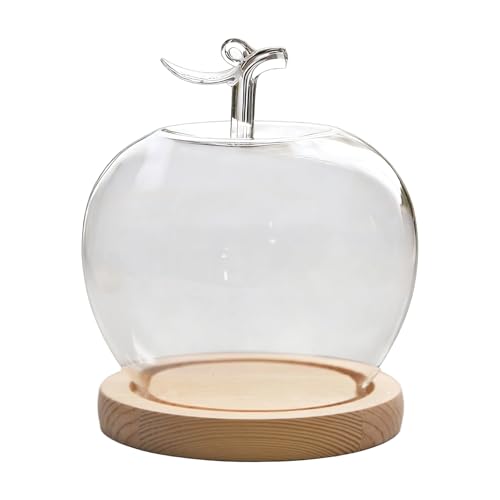 Cloche in con base - Decoración de mesa en forma de fruta, tapa transparente para cúpula de presentación | Para la oficina en casa, colecciones de joyas de boda, figuras, muñecas
