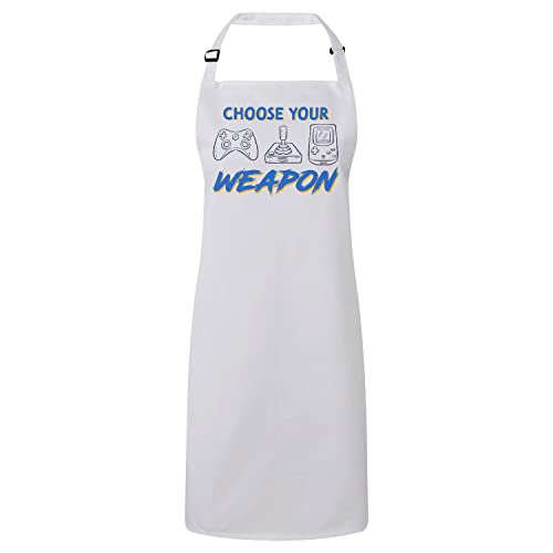 Tablier cuisine blanc Fabulous anti-taches pour cuisiner proprement avec style geek