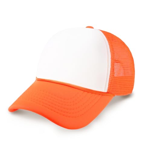 Image of CHOK.LIDS Classic Foam Trucker Hat Summer Mesh Rope Cap Solid Two Toned Blank Hat Mens Womens Adjustable Strap Light Weight