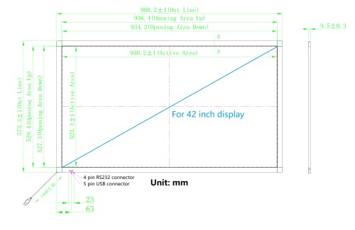 Image of 42 Inch Interactive 10 Points Infrared IR Touch Screen Overlay Frame Free Driver