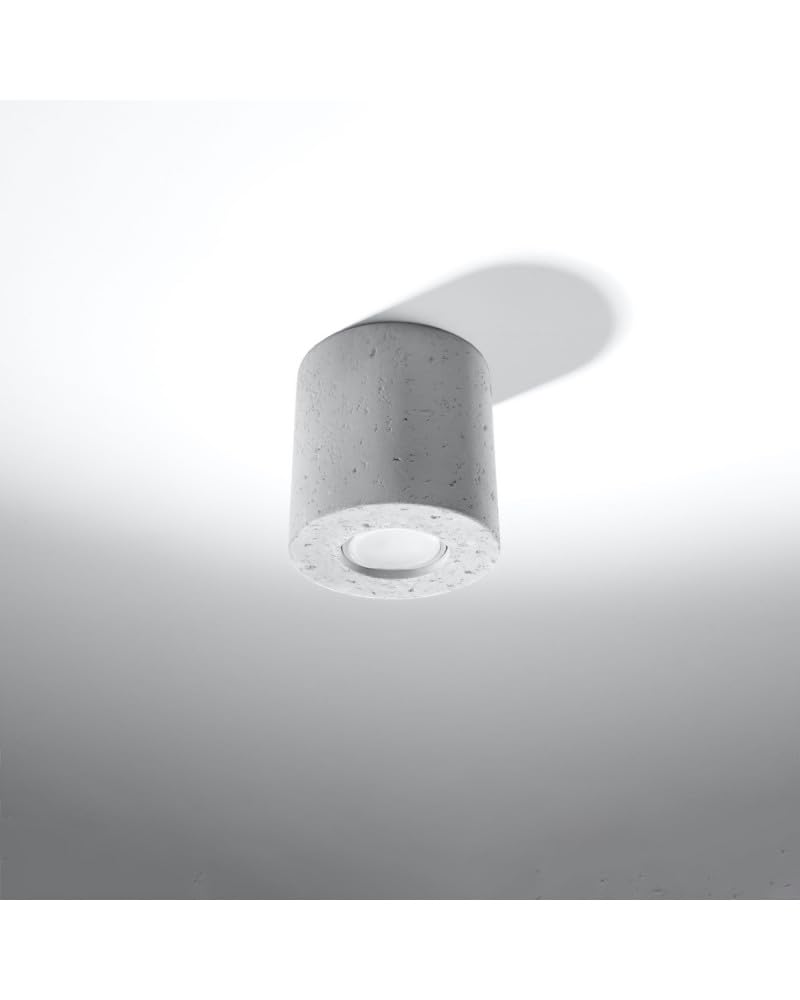 Lámpara Suspensión Sollux SOLLUX Lámpara De Suspensión Orbis - Diseño Minimalista Cilíndrico - Aluminio Gris 10x10x110 Cm - GU10 Lampara De Techo Colgante