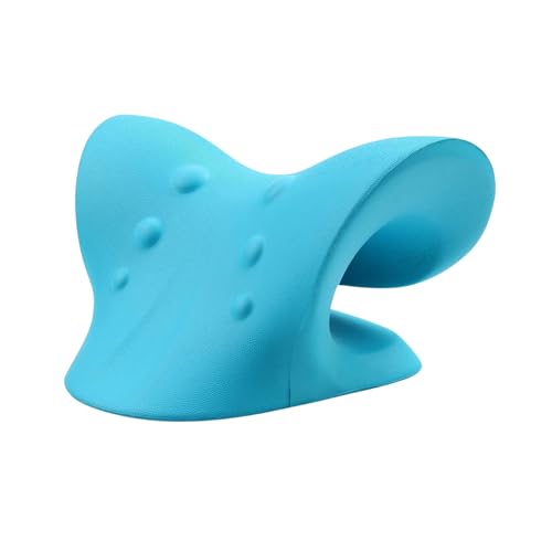 Image of Ergonomic Cervical Neck Support Pillow, Neck Stretcher for Pain Relief, Cervical Traction Pillow for Neck & Shoulder Relaxation, Foam Neck Support for Home, Blue